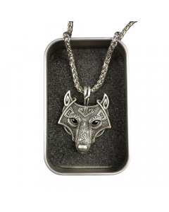 24.95 Wolf Box Kette Wikinger Kelten Schmuck Anhänger Zinn Hund 921-wolf-box-kette Wikinger Anhänger aus Silber