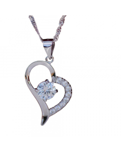 27.95 Edler Herz Anhänger 925 Silber & Zirkonia Crystal mit Silberkette Herz 970-YDZT-0034-weiss Anhänger mit Zirkonia Kristall
