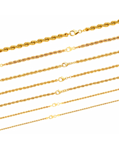 104.95 Kordelkette Halskette 333 - 8 Karat Gold Auswahl 907-Korsammel-Gold Kordelketten aus Gold