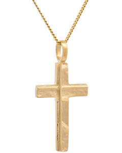 530.95 Anhänger Kreuz 585 Gold mit massiver Goldkette 1,1 mm 904-KR126655-585-11-PL Goldketten