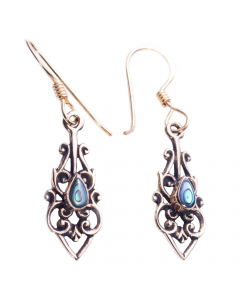 17.95 Ohrringe Bohemia Paua-Muschel Seeopal Ohrschmuck Bronze 3,5cm 900-OHB47-3 Ohrschmuck
