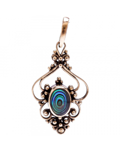 17.95 Schmuck Anhänger Mittelalter Schmuck Abalone Muschel Bronze 3.1 cm 900-ASB30-3 Halbedelmetall