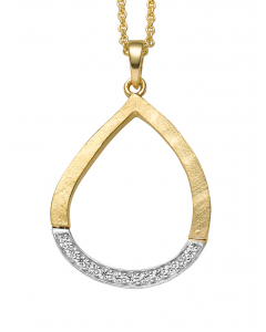 214.95 Anhänger aus rhodiniertem Gold mit Zirkonia 333 - 8 kt Gelbgold 904-22-201 Anhänger mit Zirkonia Kristall