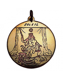14.95 Sonnenamulett des Paracelsus Messing Kupfer Talisman 25mm 922-WOM193M Sonne Mond und Sterne Anhänger