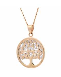 519.95 Halskette Anhänger Lebensbaum mit 1,1 mm Goldkette 585-14 Karat Gold 998.S626.00141.1.SET Goldketten