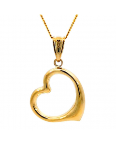 256.95 Anhänger Herz 585 Gold mit massiver Goldkette 1,1 mm 998.626.00178.1.KS-SET Goldketten