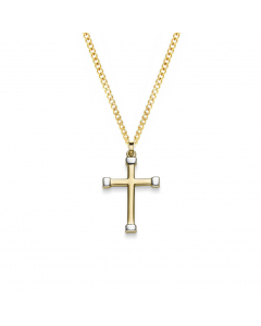 314.95 Anhänger Kreuz bi-color 585 Gold mit massiver Goldkette 1,1 mm 998.626.00300.1.KS-SET Goldketten
