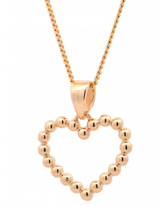 367.95 Anhänger Kügelchen Herz mit 1,1 mm Goldkette 585-14 Karat Gold 998.626.00218.1.KS-SET Goldketten