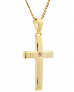 164.95 Anhänger Kreuz mit Zirkonia mit Kette 1,1 mm 333-8 Karat Gold 904-KR126645-SET Goldketten
