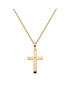 164.95 Anhänger Kreuz mit Zirkonia mit Kette 1,1 mm 333-8 Karat Gold 904-KR126645-SET Goldketten