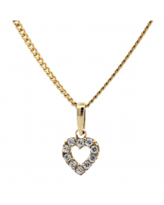 128.95 Anhänger Herz mit Zirkonia mit Kette 1,1 mm 333-8 Karat Gold 904-AN169893-SET Goldketten