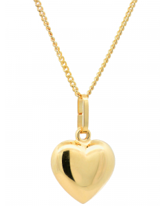 133.95 Gold Anhänger Herz 11 * 17 mm mit Kette massiv 333 - 8 Karat Gold 904-AN23924-SET Herz Anhänger