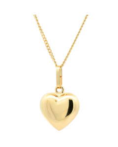 133.95 Gold Anhänger Herz 11 * 17 mm mit Kette massiv 333 - 8 Karat Gold 904-AN23924-SET Herz Anhänger