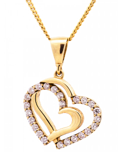 260.95 Anhänger Herz mit Zirkonia mit Kette 1,1 mm 333-8 Karat Gold 904-AN157262-SET Herz Anhänger
