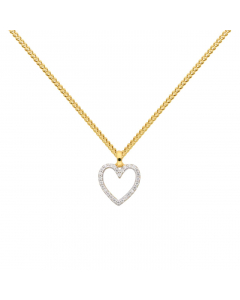 203.95 Anhänger Herz mit Zirkonia mit Kette 1,1 mm 333-8 Karat Gold 904-AN169634-SET Herz Anhänger