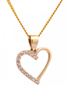 191.95 Anhänger Herz mit Zirkonia mit Kette 1,1 mm 333-8 Karat Gold 904-AN159536-SET Herz Anhänger