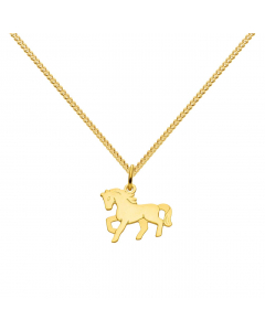 160.95 Anhänger Pferd mit massiver Goldkette 1,1 mm 333-8 Karat Gold 904-AN24857-SET Goldketten