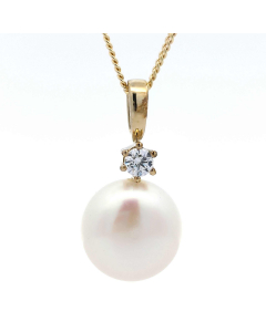 228.95 Anhänger mit Zirkonia und Zuchtperle mit Kette 1,1 mm 333 Gold 904-AN157660-SET Goldketten