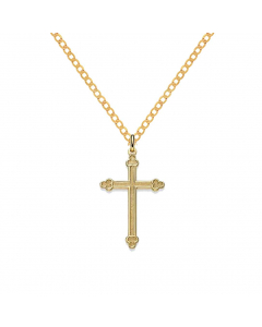869.95 Anhänger Kreuz 585 14 Karat Gold mit massiver Goldkette 2,6 mm 585-14 998.626.00133.1-SET-26 Goldketten