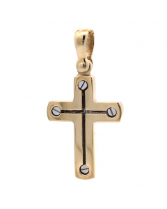 281.95 Anhänger Kreuz massiv Gold 585 14 Karat Gelbgold und Weißgold (ohne Ke 998.626.00346.1 Kreuz Anhänger