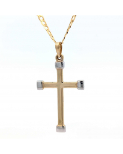 698.95 Anhänger Kreuz 585 14 Karat Gold mit massiver Goldkette 2,6 mm 585-14 998.626.00300.1-SET-26 Goldketten