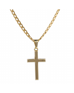 0 Anhänger Kreuz 375 9 Karat Gold mit Kette 2,6 mm 333 Gold 904-AN77321-333-26-SET Kreuz Anhänger aus Gold