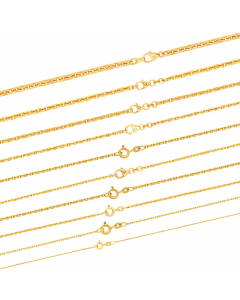 242.95 Ankerkette diamantiert Halskette - 585 - 14 Karat Gold 907-ADIAMANT-585-SET-PL Ankerketten diamantiert Gold