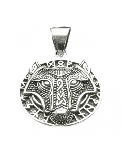 25.95 Wolf Hund Runen Fenris Schmuck Anhänger klein 925er Silber - 19 mm 911-SS020-087