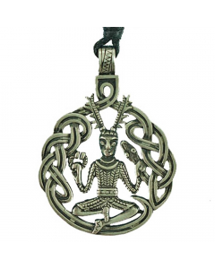 11.95 Cernunnos Waldgott Schmuck Anhänger Zinn 37x34mm mit Schnur 949-CP-1-Zinn