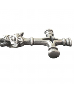 9.95 Isländisches Wolkskreuz Anhänger Schmuck Zinn 40x25mm mit Schnur 949-VP-23-Zinn