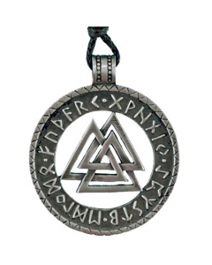 12.95 Wotansknoten Valknut Anhänger Schmuck Zinn 35mm mit Schnur 949-VP-77-Zinn