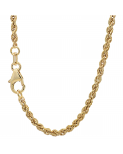 106.95 Goldkette Kordelkette hohl Halskette Breite 2,2 mm - 333-8 Karat Gold 987-KOR333-21-EKR-SET Kordelketten aus Gold und Silber