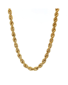 0 Goldkette Kordelkette hohl Halskette Breite 2,0 mm - 585-14 Karat Gold 987-KOR585-21-EKR-SET Kordelketten aus Gold und Silber