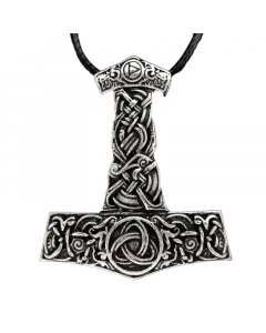 14.95 Thorhammer Anhänger Schmuck Wikinger Zinn Viking mit Band Thorhammer 921-Viking25 Wikinger Anhänger aus Silber