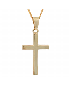 283.95 Gold Anhänger Kreuz 27 * 12 mm mit Kette massiv 585 - 14 Karat Gold 904-AN79074-SET
