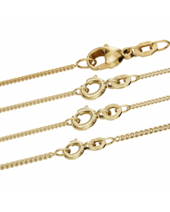 17.95 Goldkette Panzerkette 1,1mm 333 - 585 - 750 Gold oder Silber vergoldet 907-PG11-SET