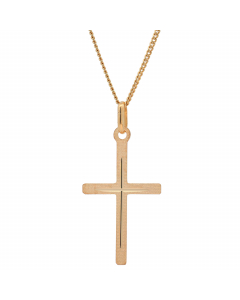 44.95 Anhänger Kreuz massiv 333 -8 Karat Gold mit vergoldeter Silberkette 905-6378-VG-SET-PL