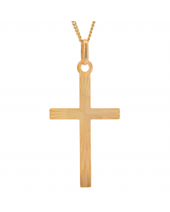 59.95 Anhänger Kreuz massiv 333 -8 Karat Gold mit vergoldeter Silberkette 905-6377-VG-SET-PL