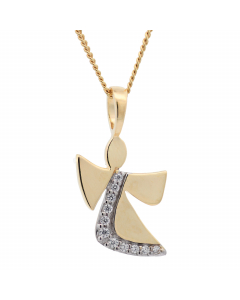 49.95 Vergoldete Halskette Engel mit Zirkonia mit Kette Silber vergoldet 904-154603-VG-SET-PL