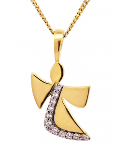 49.95 Vergoldete Halskette Engel mit Zirkonia mit Kette Silber vergoldet 904-154603-VG-SET-PL Engel und Elfen Anhänger aus Gold