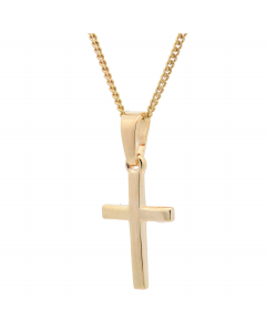 35.95 Vergoldete Halskette Kreuz glänzend mit Kette 925 Silber vergoldet 964-55951-VG-SET-PL