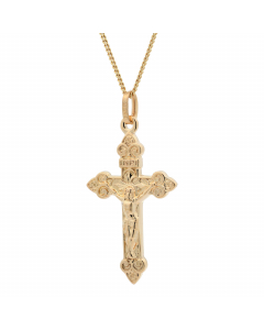 41.95 Vergoldete Halskette Kreuz mit Korpus mit Kette 925 Silber vergoldet 964-6967-VG-SET-PL