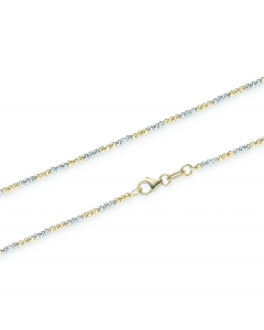 418.95 Goldkette Kugelkette diamantiert 1,8mm 585-14 Karat Gelbgold Weißgold Vaterartikel 998.111.00323.1SET Anhänger 585 - 14 Karat Gold