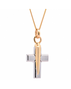 471.95 Halskette Anhänger Kreuz mit 1,1 mm Goldkette 585-14 Karat Gold 998.S626.00017.1.SET