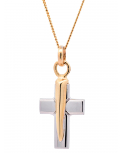 471.95 Halskette Anhänger Kreuz mit 1,1 mm Goldkette 585-14 Karat Gold 998.S626.00017.1.SET Kreuz Anhänger aus Gold
