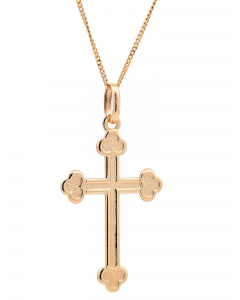 462.95 Halskette Anhänger Kreuz mit 1,1 mm Goldkette 585-14 Karat Gold 998.S626.00131.1.SET Kreuz Anhänger aus Gold