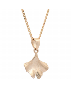 284.95 Halskette Anhänger Ginkgoblatt mit 1,1 mm Goldkette 585-14 Karat Gold 998.S626.00250.1.SET