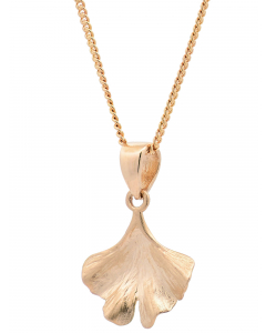 284.95 Halskette Anhänger Ginkgoblatt mit 1,1 mm Goldkette 585-14 Karat Gold 998.S626.00250.1.SET Anhänger 585 - 14 Karat Gold