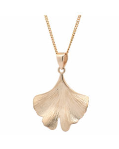 402.95 Halskette Anhänger Ginkgoblatt mit 1,1 mm Goldkette 585-14 Karat Gold 998.S626.00251.1.SET