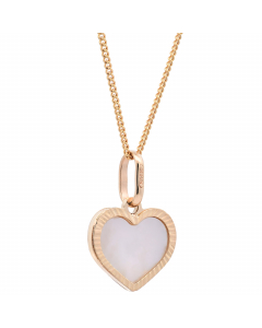 366.95 Anhänger Herz klein Perlmutt mit 1,1 mm Goldkette 585-14 Karat Gold 998.S626.00431.1.SET